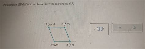 Solved Parallelogram Efgh Is Shown Below Give The Coordinates Of F F