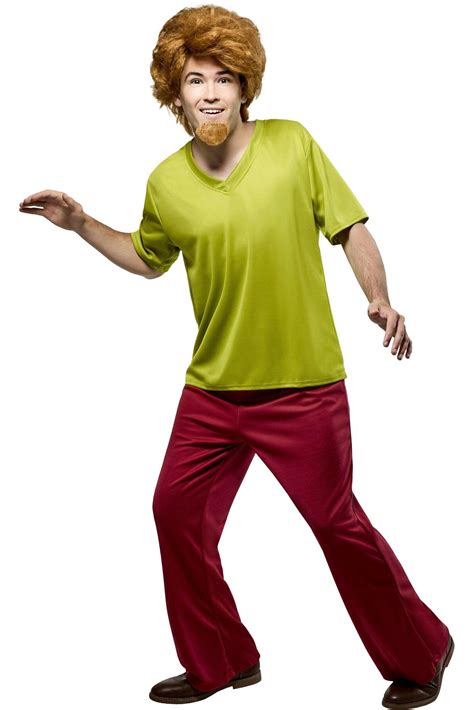 Scooby Doo Shaggy Halloween Costume with Wig & Goatee, Multi-Colour