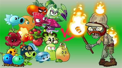 All Plants Max Level Vs Explorer Zombies Level 15 Who Will Win Pvz