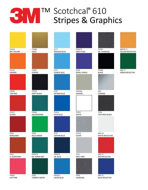 Tabla De Colores De Envoltura De Vinilo De 3 M Vinilo Equalmarriagefl