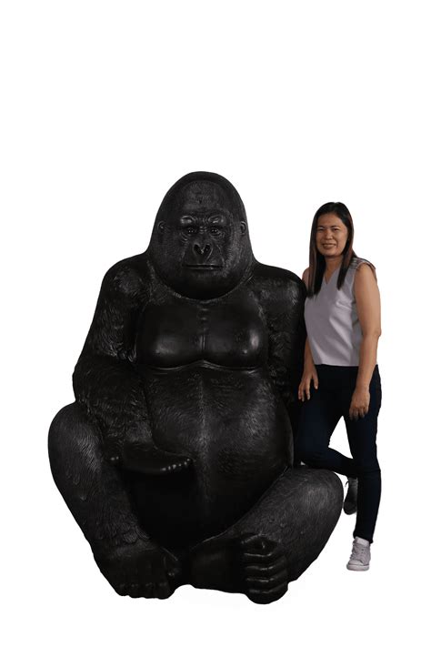 Large Silver Back Gorilla Sitting Life Size Statue - Walmart.com