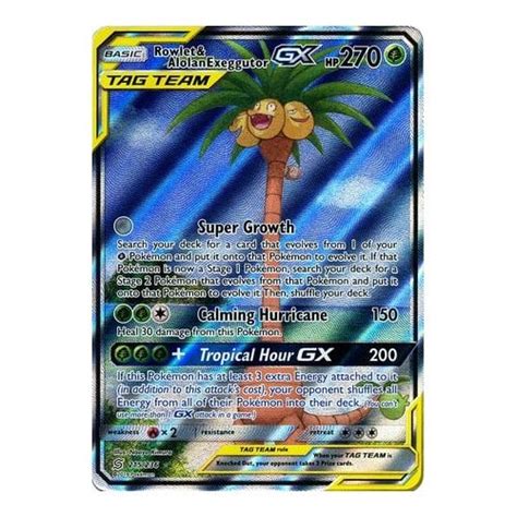 Rowlet Alolan Exeggutor Gx Tagteam Alt Unified Minds