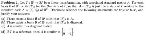 Solved Let T R 2 Rightarrow R 2 Be A Linear Transformation