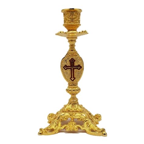 METAL CANDLE STAND GILT