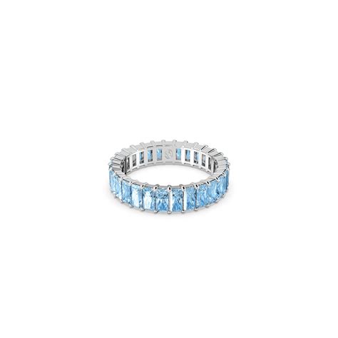 Swarovski Matrix Ring Baguette Cut Blue Rhodium Plated 5661908