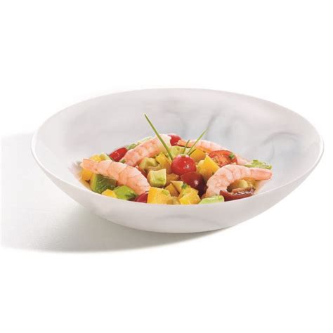 Assiette Creuse Ronde Luminarc 20cm Diwali Marbre Blanc Orca