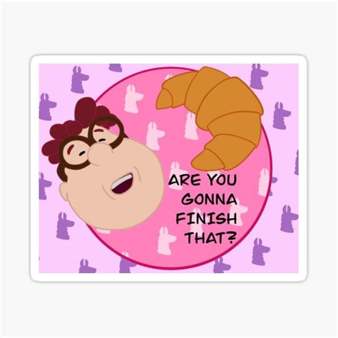 "Carl Wheezer Llama Croissant " Sticker for Sale by -parkyoung- | Redbubble