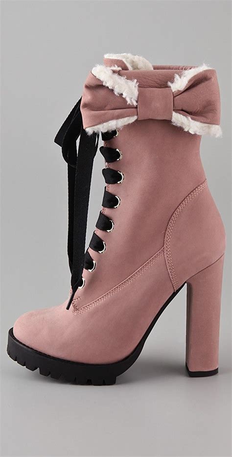 Red Valentino Lace Up High Heel Boots Shopbop Lace Up High Heels