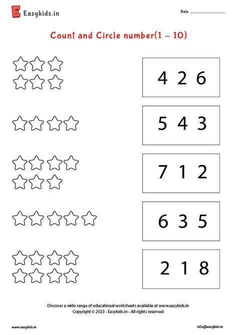 Count And Circle The Correct Number