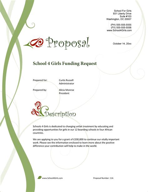 School Funding Request Sample Proposal Business Proposal Examples