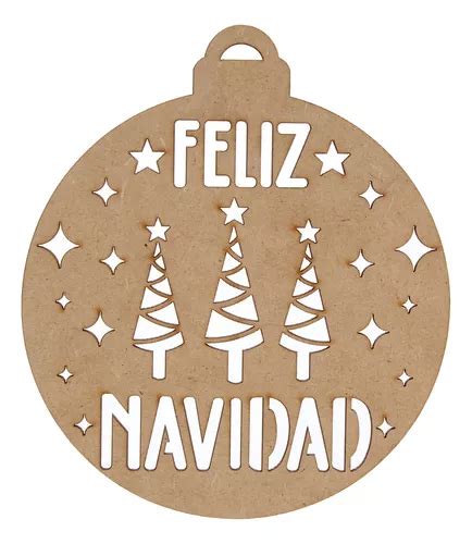 Esfera Navidad Calada Diseño Arbol Adorno Mdf 14cm Mylin 1pz Color Pino