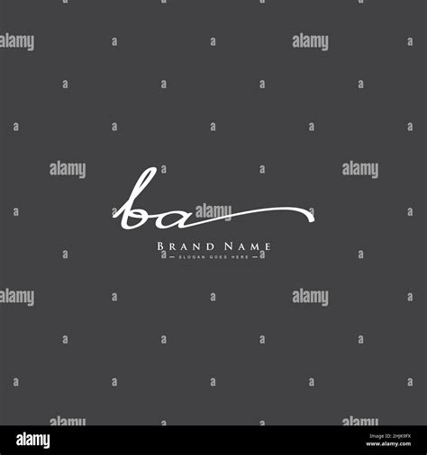 Initial Letter BA Logo Handwritten Signature Style Logo Simple