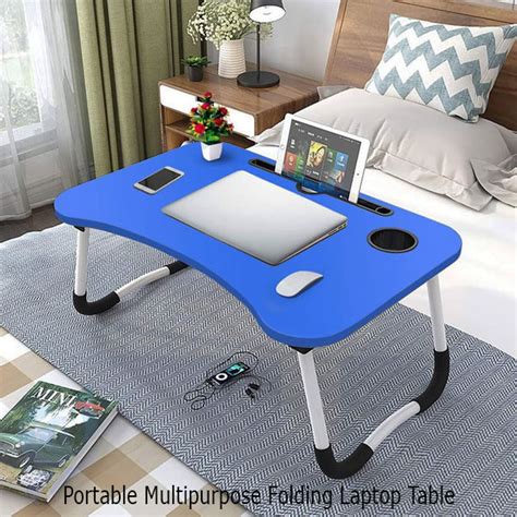 Multipurpose Portable Folding Laptop Table With Cup Holder