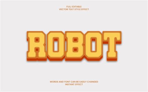 Premium Vector Robot D Text Effect Fully Editable