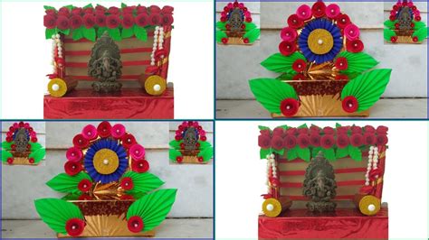 How To Make Ganapati Mandap Decoration Ideas Ganesh Makhar