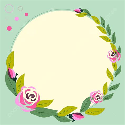 Colorful Flower Border Around Blank Frame Design Beauty Computer