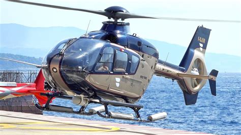 Airbus Helicopters VIP H135 EC135 Take Off Landing At Monaco