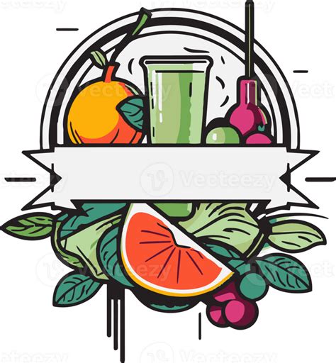 Hand Drawn Vintage Fruit And Juice Logo In Flat Line Art Style 24786875 PNG