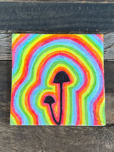 Handmade Indie Rainbow Mushroom Etsy