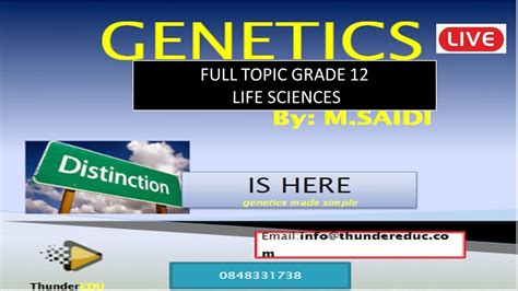 Grade 12 Life Sciences Genetics Full Topic Live Lesson Thundereduc By