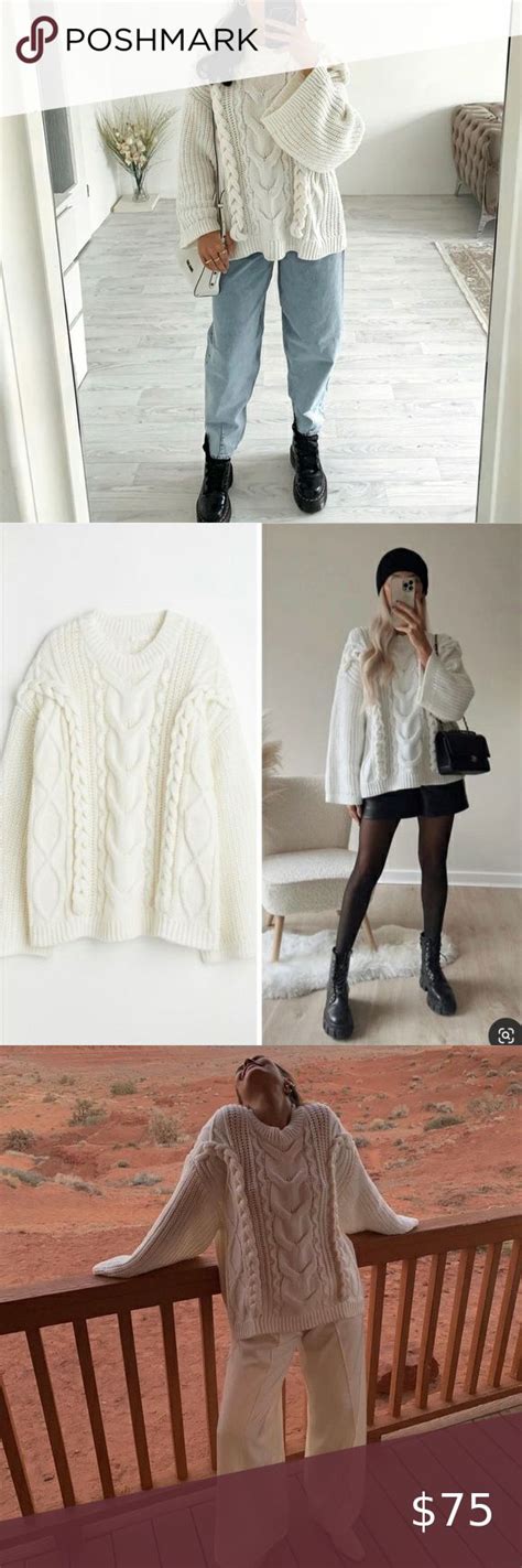 Handm Cable Knit Chunky Oversized Sweater Braided Chunky Oversized