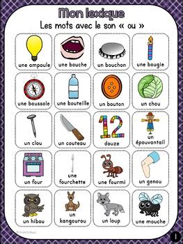 French Phonics Sounds Vocabulary Le Son Ou Mur De Mots Et Lexique