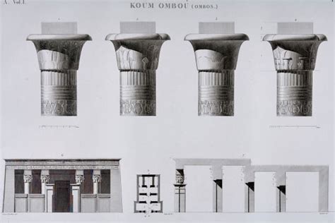 Description De L Egypte Koum Ombo Ombos Chapiteaux Du Grand Temple