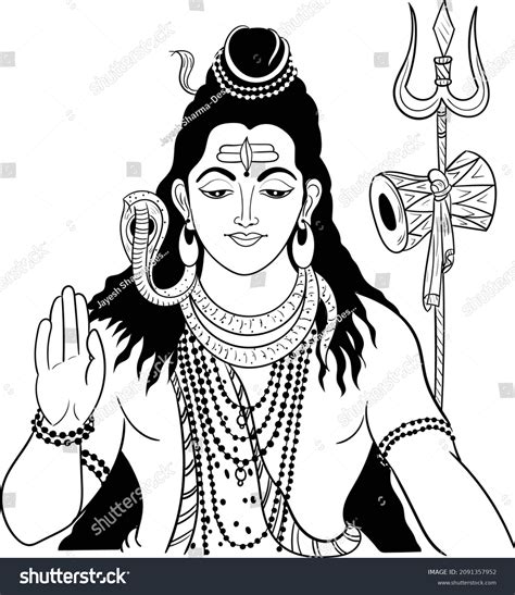 Indian Hinduism God Lord Shiva Vector Immagine Vettoriale Stock