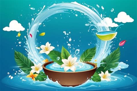 Premium Photo Songkran Water Festival Thailand Flowers In A Water