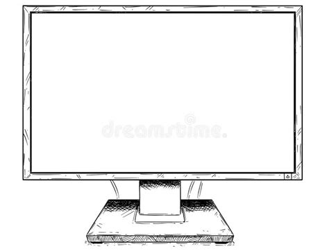 Vector Artistic Drawing Illustration Of Computer Lcd Display As Sign