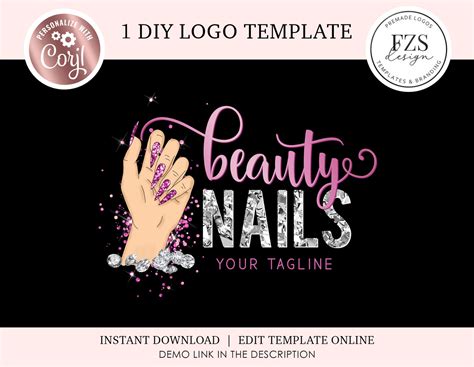 Nails Logo Design Beauty Logo Nail Artist Logo Diy Logo Etsy