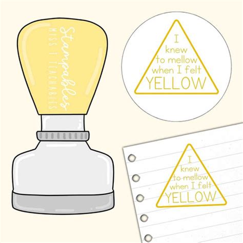 Emotional Regulation Stamp Mellow Yellow Miss T Teachables