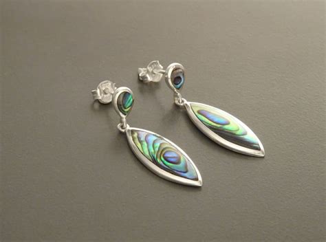 Paua Shell Earrings Paua Shell Jewelry Abalone Earrings Etsy