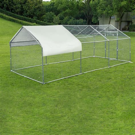 Vevor Metal Chicken Coop Walk In Coop With Cover 10 X20 Large Cage