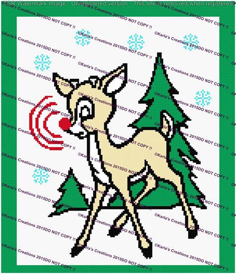 Rudolph With Tree Crochet Graph Etsy