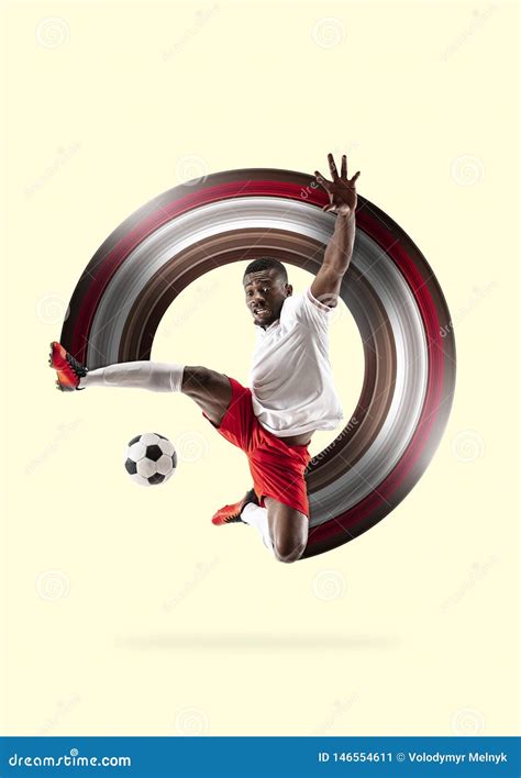 Professional African Football Soccer Player Stock Illustration