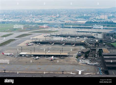 Sao Paulo Guarulhos International Airport Aerial View Of Terminal And