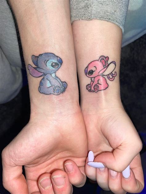 Stitch And Angel Tattoo Matching Couple Tattoos Cute Matching