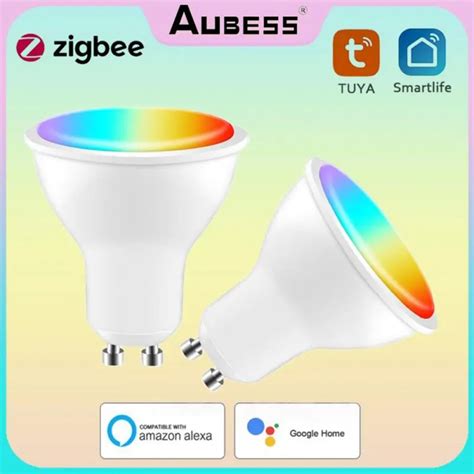 Tuya Zigbee Gu10 Smart Bulb Rgb Cct White 5w Dimmable Night Light Smart