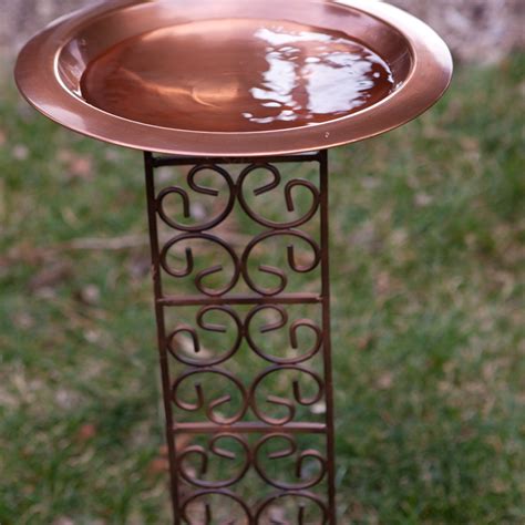 Have To Have It Classic Copper Bird Bath Bowl With Jalousie Stake 151