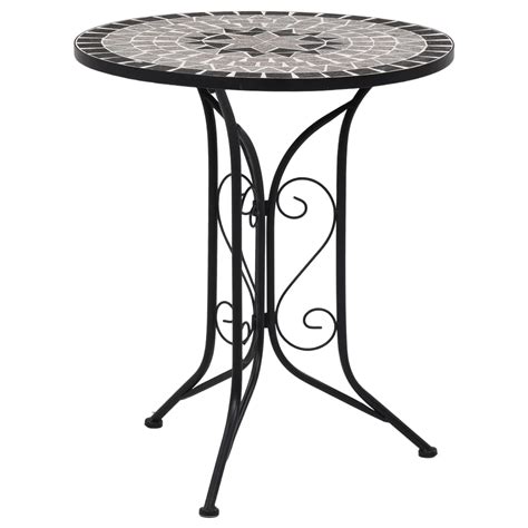 3 Tlg Bistro Set Mosaik Keramik Grau Weddig