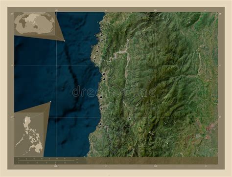 Ilocos Sur Philippines High Res Satellite Major Cities Stock