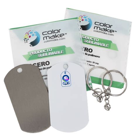 Llavero De Acero Inoxidable Doble Cara Blanco Plata Caja Con 100