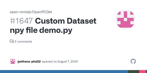 Custom Dataset Npy File Demo Py Issue Open Mmlab Openpcdet