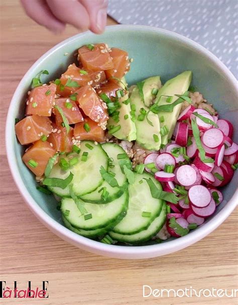 Poke bowl saumon avocat pour 1 personnes Recettes Elle à Table