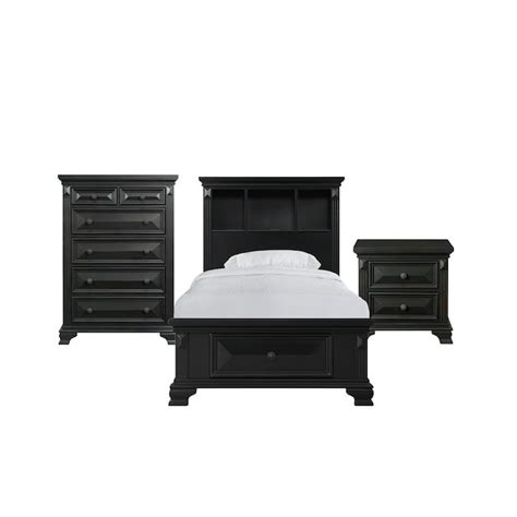 Picket House Furnishings Trent Collection Twin Platform Bedroom Set With Storage Bed Chest And