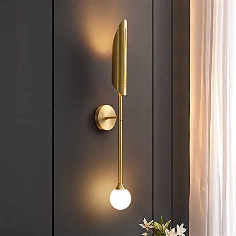 Coral Tree Gold Long Frosted Glass Ball Wall Light Copper Metal Gold