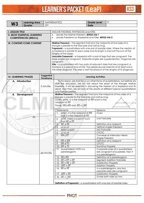 Lea P Math G9 Week 3 Q3 W Learning Area Mathematics Grade Level 9