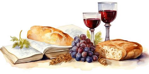 Eucharistic Symbols. Lord S Supper Symbols: Bible, Wine Glass and Bread ...