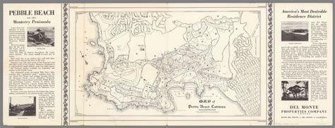 Map Of The Pebble Beach California Avcarey January 1928 Del Monte